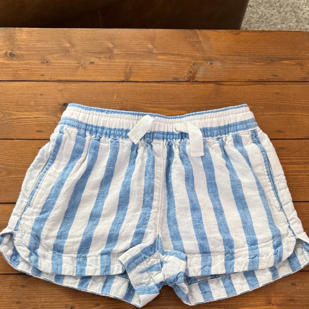 NWOT J. Crew Girls Blue and White Striped Shorts - Size 6